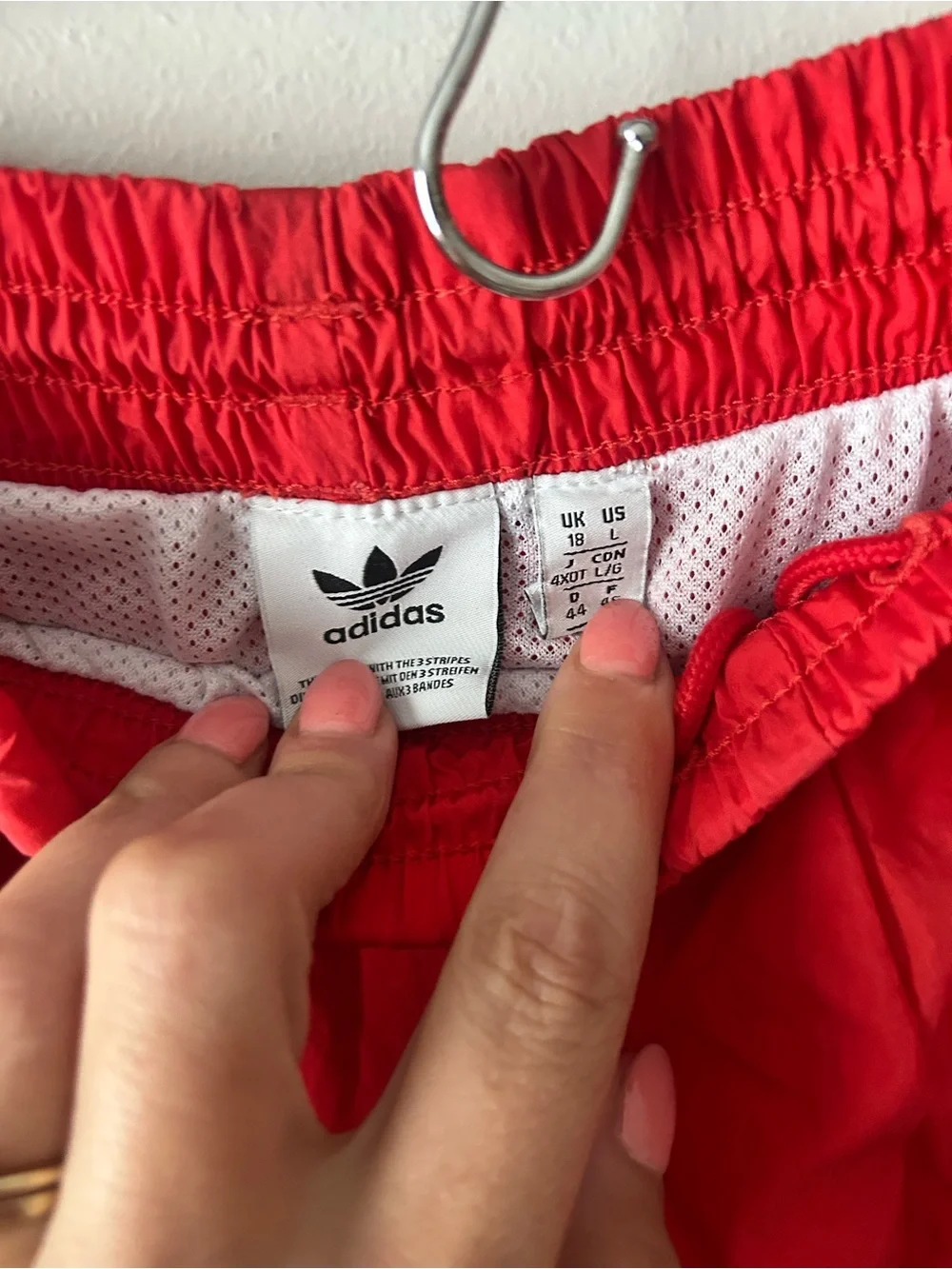 Adidas Originals large trefoil Red Track Pants with White detail size large
